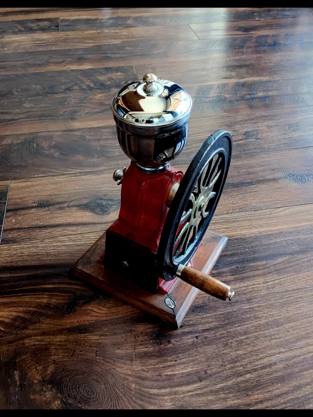 Vtg. Elma Coffee Grinder. Cast Iron & Hand Crank Wheel. 1930's